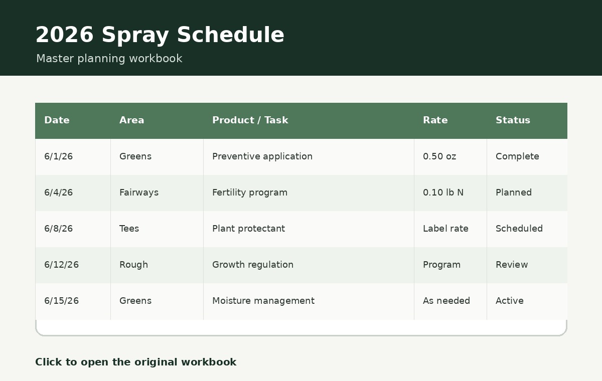 Spray schedule workbook preview